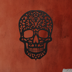 Skull-2.png Fichier STL Art mural crâne・Objet pour imprimante 3D à télécharger