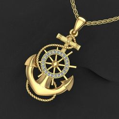 dajtej.jpg Archivo STL Ancla colgante de oro modelo 3D・Modelo de impresión 3D para descargar
