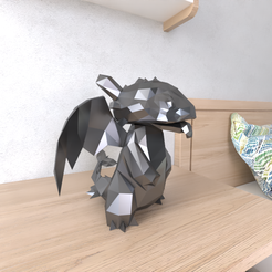 32.png STL file Toothless Dragon Lowpoly・3D printable model to download