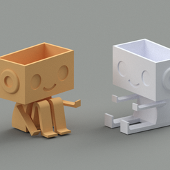 Robot-Planter_img-01.png STL file Cute Robot Planter・3D printing idea to download