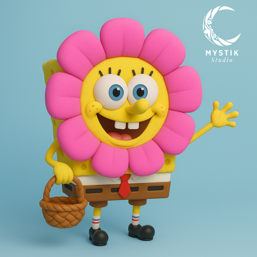 💐 Bob Esponja Meme de flores Fanart・Arquivo STL para