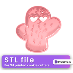 Cactus-plant-with-glasses-cookie-cutter-3.png CACTUS PLANT WITH glasses COOKIE CUTTER - COWBOY COOKIE CUTTER STL FILE