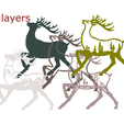 Deer-3D-5-layers-PNG.png Christmas Deer Ornament Kit - Instant Download - 5 Layers Laser Cut Files