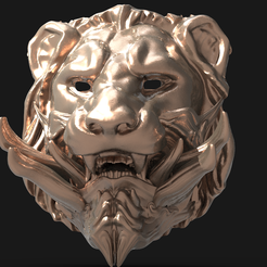 untitled.1236.png Fichier OBJ Masque de lion samouraï 1・Plan imprimable en 3D à télécharger
