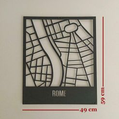 ROME.jpg Rome map wall decor 3d and laser cut