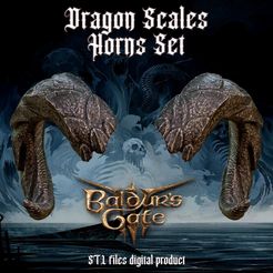 pre.jpg Archivo 3D Tiefling Fantasía Dragones Escamas Cuernos Set Baldurs Gate 3・Modelo para descargar e imprimir en 3D