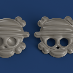 Skull-One-Piece5.png STL file Luffy Skull 2 Versions・3D printing template to download