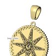 volume1.jpg Pendant diamond 8 point star coin with bail 3D print model