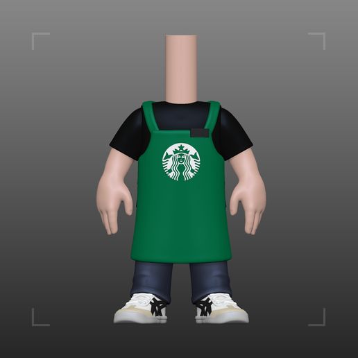 Funko Pop male Starbucks outfit, pants, Onitsuka Tiger sneakers