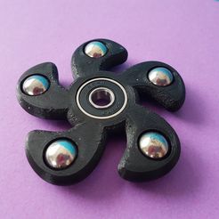ec234df920fe5c8262d20dd05decc151_display_large.jpg Free STL file Fidget Spinner 5 branches - Balls 12.7mm - 1/2 inch・Model to download and 3D print