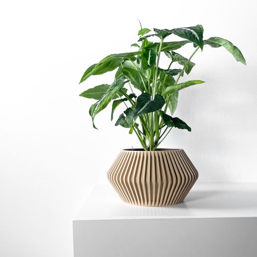The Hendro Planter Pot with Drainage | Tray & Stand Included | Modern  and Unique Home Decor for Plants and Succulents | STL File STL File for 3D  printingCults