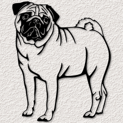 project_20230613_1452256-01.png Fichier STL art mural chien carlin réaliste décoration murale chien carlin 2d art animal・Objet pour impression 3D à télécharger