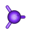 Átomo S+ (3 enlaces).stl Molecular Models