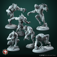 Gouls.png Ghouls set 6 miniatures 32mm pre-supported