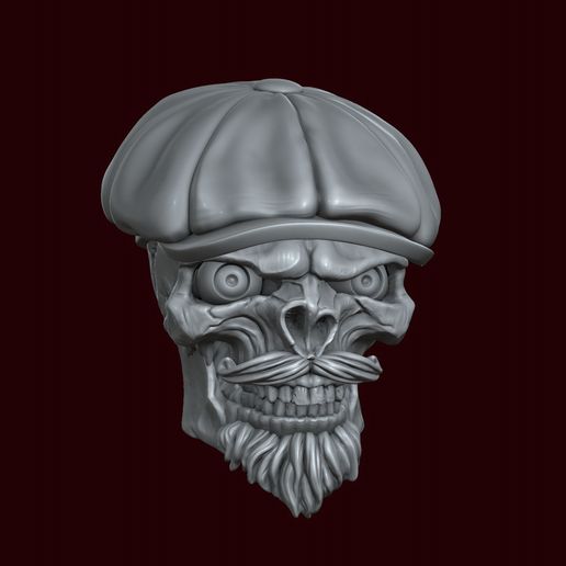 12.jpg Crâne dans une casquette à huit lames