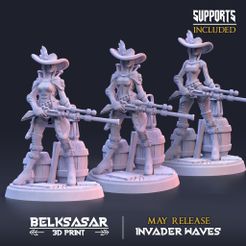 da ES . €— 3DPRINT —> INVADER WAVES: BELKSASAR | MAY RELEASE STL file Deep Sea Hawkeye Lieutenant Normal and Nude・3D print design to download, Belksasar3dprint