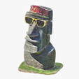 model-6.png Moai statue wearing sunglasses and a party hat NO.2