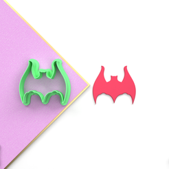 Halloween-Zoom-x-3.png Digital .STL Polymer Clay Cutter Model 6-Bat*5 Size 3 Version Cut/Halloween/File For Use In A 3D Printer