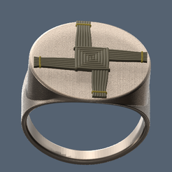 Brigid's-Cross-Ring.png Fichier STL Croix de sainte Brigitte sur bague・Objet imprimable en 3D à télécharger