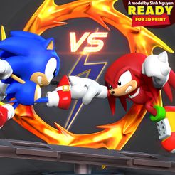 Sonic_vs_Knuckles__thumb.jpg 3D file Sonic versus Knuckles・3D printing template to download, nlsinh