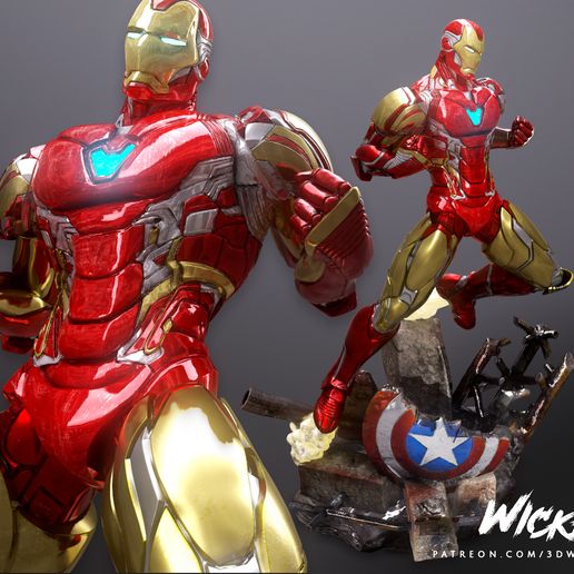Wicked Marvel Avengers Iron man 3d Sculpture: STL ready for printing