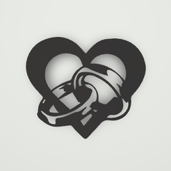 Wedding-Rings-WallArt.png Файл STL Обручальные кольца WallArt・3D-печать дизайна для загрузки