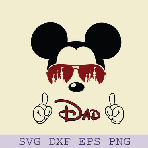 Mickey Mom And Dad SVG, Disney Family Vacation SVG, Custom Name and Date - 3D model önizlemesi