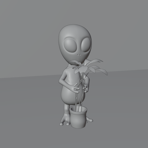 zr13.png Cute Alien Vase Pot - Miniature - STL Printable