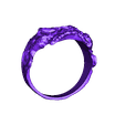 zombie  ring 17mm .stl Кольцо с черепом зомби