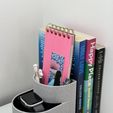 IMG_8677.jpg 3D Printed Bookend Organizer with Dual Storage – Hidden Compartment & Tray