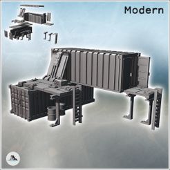 1-PREM.jpg Großer Außenposten mit zwei angeordneten Containern, mehrere Zugangsleitern (12) - Modern WW2 WW1 World War Diaroma Wargaming RPG Mini Hobby