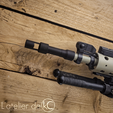 m4-SPR-mk12-Muzzle-brake-flash-hider-compensator-OPS-3D-print-STL-3.png Airsoft muzzle brake SPR mk12 and silencer OPS 12th - complete set!