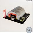 DOME-003.jpg STL file Mini garage diorama for 1/64 scale diecasts - Model 005 - STEEL DOME・3D print design to download