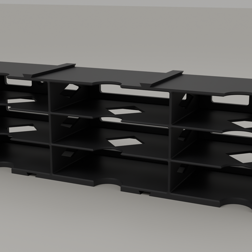 Deck Rack — Modular 3x3 Storage for Playing Card Decks, Side-Loading, Wall or Desk (No Supports)