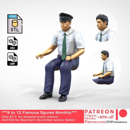 N7 Sitting Man Pilot 3D model