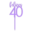 felices 40.2.stl Topper cake happy felices 40.2