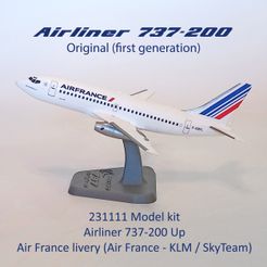 231111-Model-kit-Boeing-737-200-Up-Photo-01m1.jpg 3D-Datei 231111 Verkehrsflugzeug 737-200 Up・3D-druckbares Design zum Herunterladen