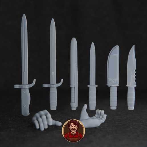 🔪 Knife, bayonet set・Free STL File for 3D printing・Cults