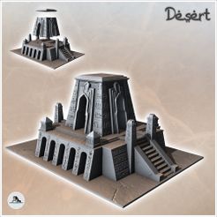 1-PREM.jpg Egyptian Temple with Obelisks and Access Stairs (3) - Canyon Sandy Landscape 28mm 15mm RPG DND Nomad Desertland African