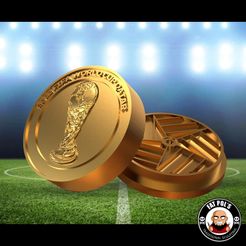 A.jpg STL file FIFA World Cup Gold Medal Grinder - Qatar 2022・Template to download and 3D print