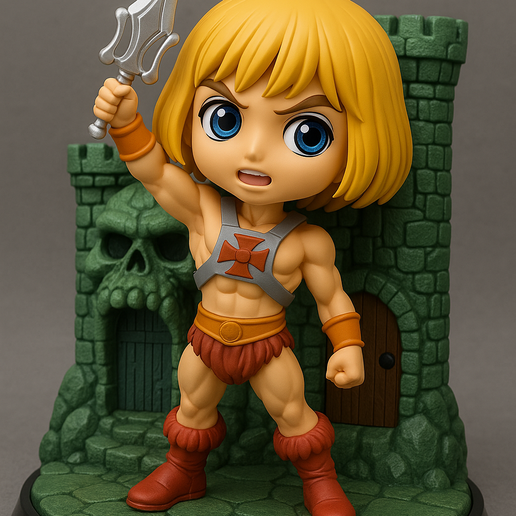 He-Man Qposket - Masters of the Universe with Grayskull Castle base