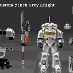 isk beutoy Flamer Chee Pads Shield ~ bs Ervin , Axe Alt Helmets — >, , ey Custom 7 inch Grey Knight CATT . - Custom 7 inch Grey Knight