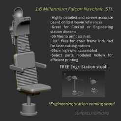 1B.jpg Millennium Falcon NAV Chair for Cockpit Main hold Sixth Scale 3D model