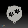 STL-80001-Michkaffe-Schablone_Pfote_Doppelt3.jpg Stencil for latte or cappuccino, motif: Double paw