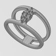 wf1.jpg Triangular diamond cluster open ring US sizes 6to10 3D print model