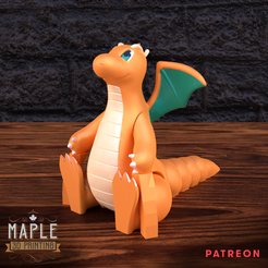 Articulating-Dragonite-1B.png Fichier STL Dragonite flexible articulée・Modèle imprimable en 3D à télécharger
