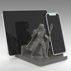 Untitled-13.jpg STL file Mandalorian iPad Dock with MagSafe Charger・3D printer design to download