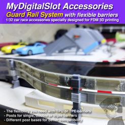 MDS_TRACK_ACC_GuardRails_01b.jpg Fichier 3D MyDigitalSlot GuardRails, accessoires DIY imprimés en 3D pour votre jeu de Slot Car Racing 1/32・Idée pour impression 3D à télécharger