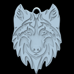 w2.png Fichier STL Pendentif en forme de loup・Objet imprimable en 3D à télécharger