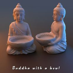 buddha2.jpg Free 3D file Buddha with a bowl statue・3D printer model to download
